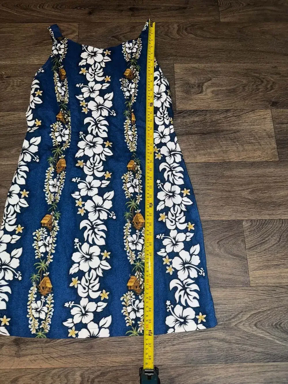 Vintage Kilani Hawaiian Blue Hibiscus Floral 100%‎ cotton  Dress  vacation